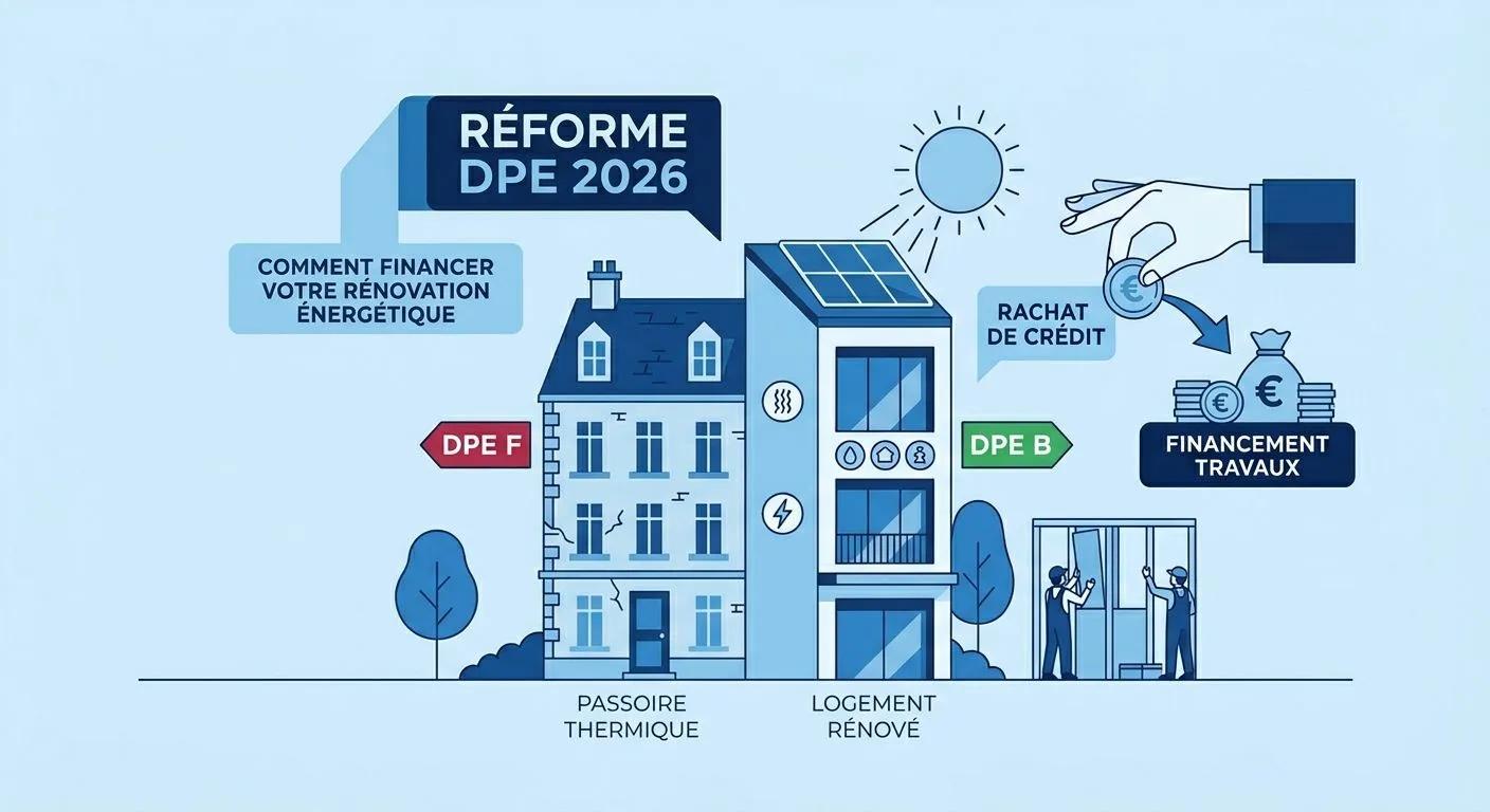 Réforme DPE 2026 et passoires thermiques : comment le rachat de crédits aide les propriétaires à financer leur rénovation énergétique