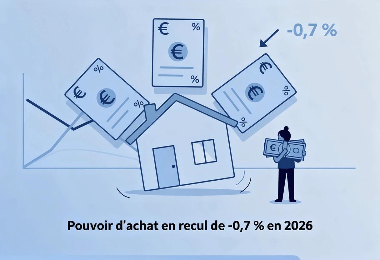 Pouvoir d'achat : -0,7 % en 2026, les propriétaires avec plusieurs crédits en première ligne